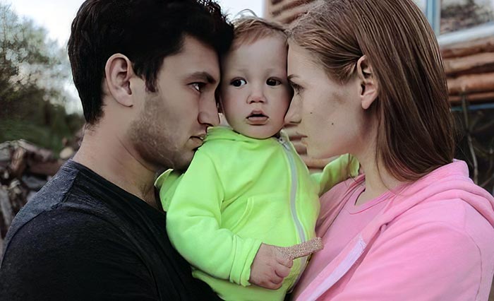 Юрий Бардаш с женой Кристиной и сыном Георгием